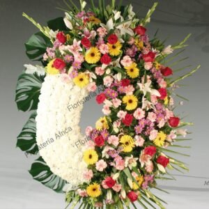 Corona floral P-10 para despedida funeral tanatorio Madrid
