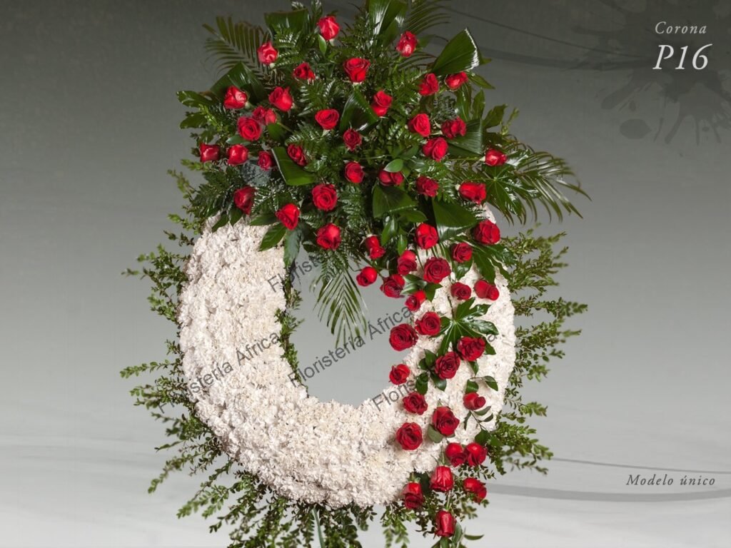 Corona floral P16 para despedida funeral Madrid