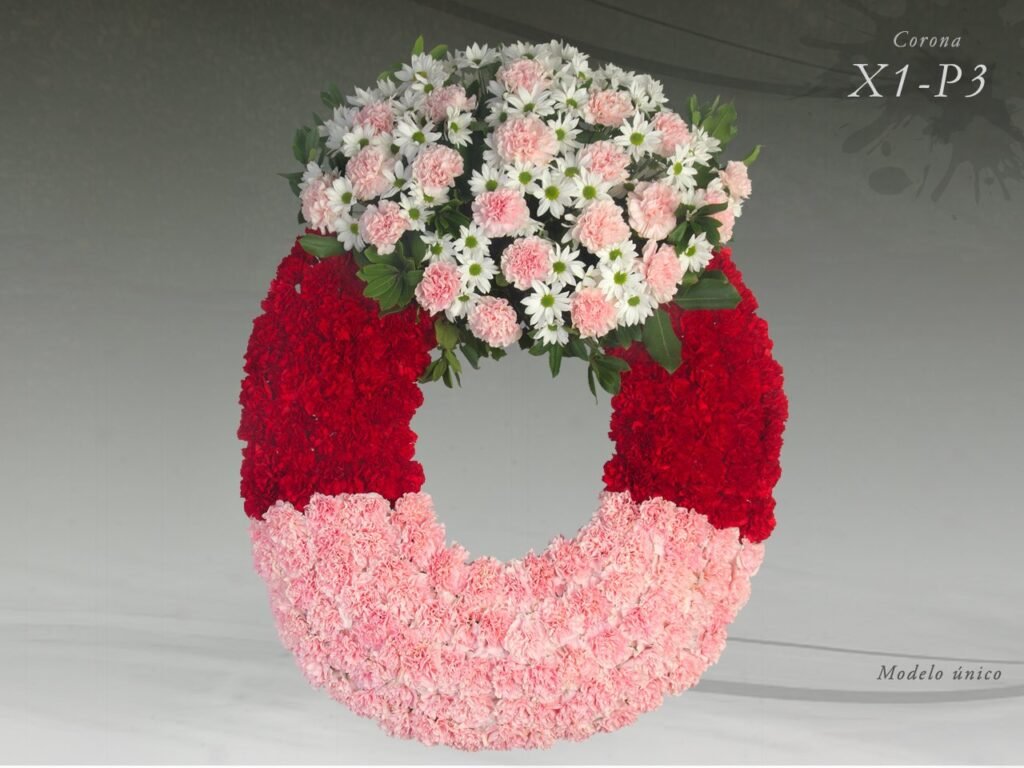 Corona floral P3-X1 para tanatorio o funeral Ajalvi