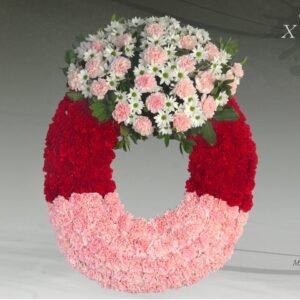 Corona floral P3-X1 para tanatorio o funeral Ajalvi
