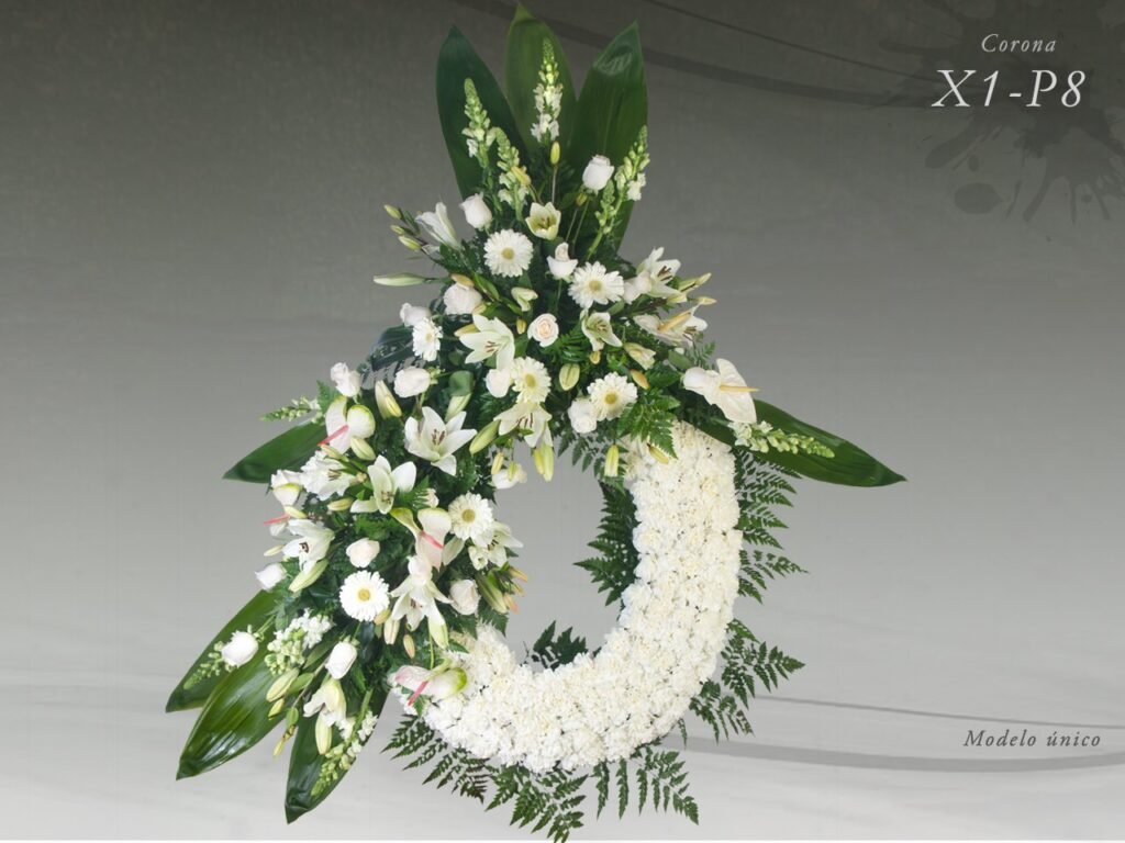 Corona floral P8-X1 para funeral tanatorio Ajalvir Madrid